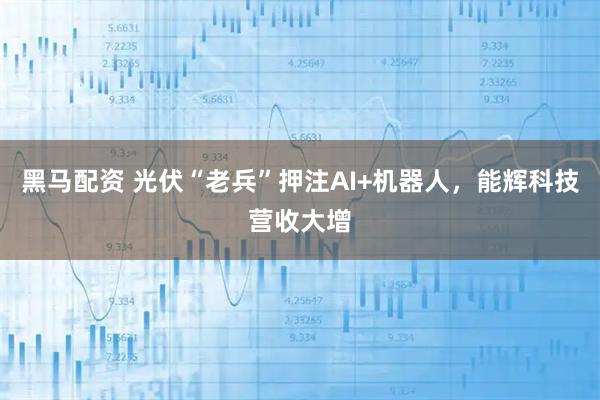 黑马配资 光伏“老兵”押注AI+机器人，能辉科技营收大增